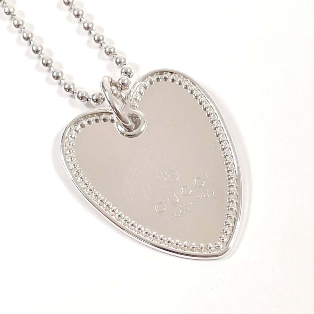 GUCCI Necklace Heart plate TagsPendant Silver925 Silver Women Used
