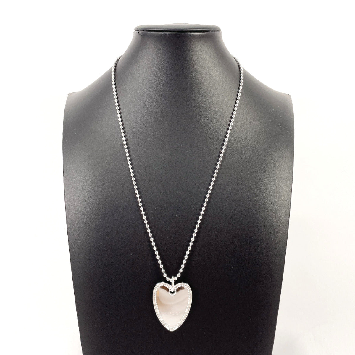 GUCCI Necklace Heart plate TagsPendant Silver925 Silver Women Used