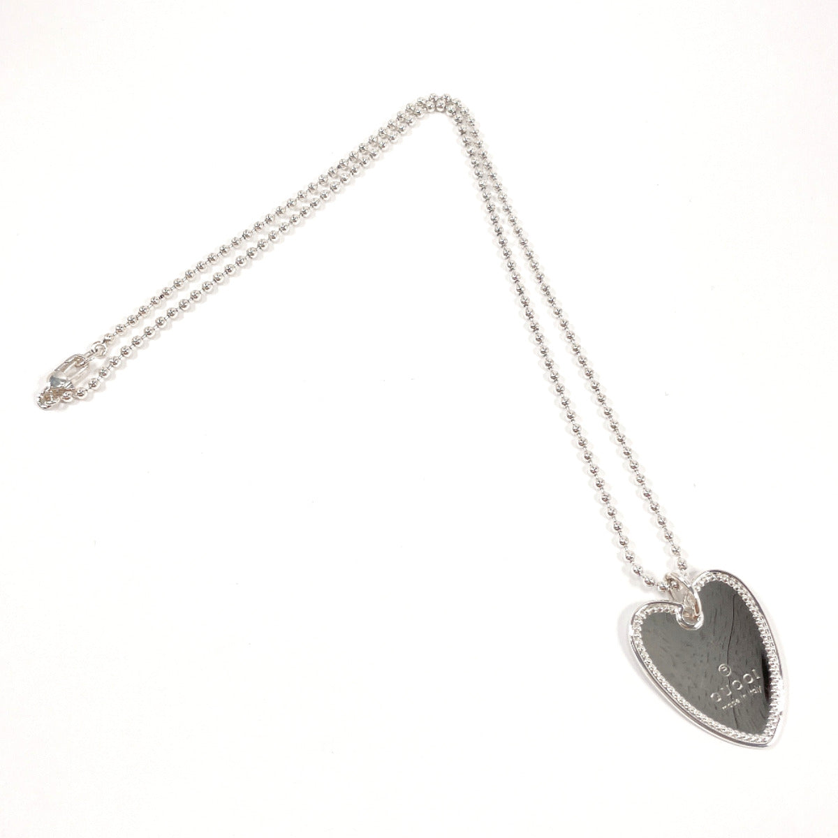 GUCCI Necklace Heart plate TagsPendant Silver925 Silver Women Used