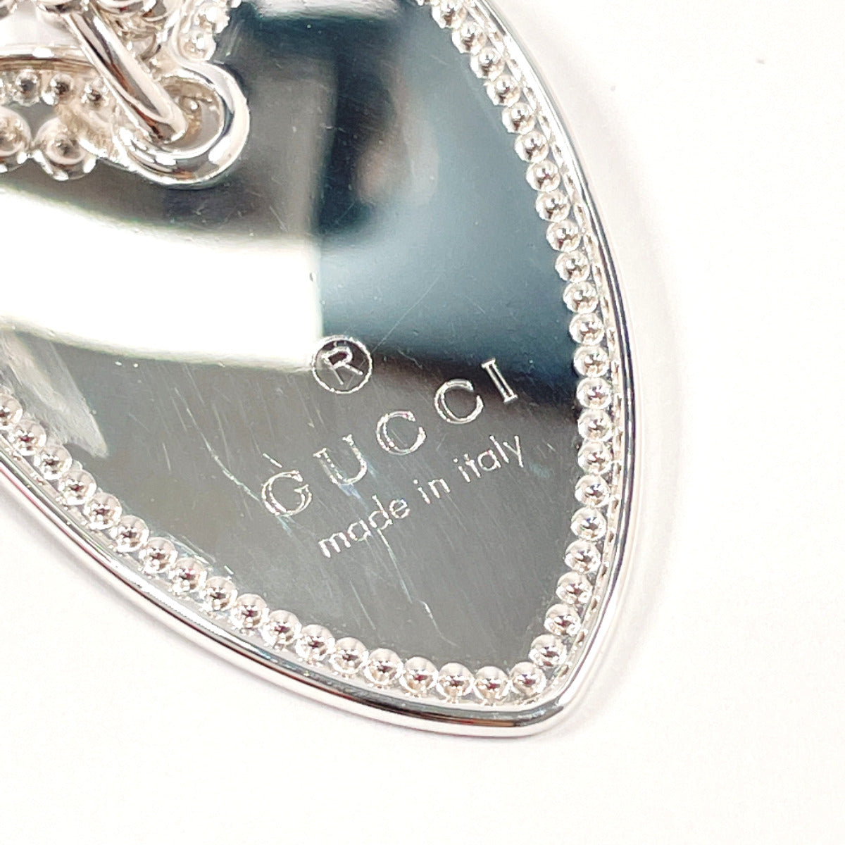 GUCCI Necklace Heart plate TagsPendant Silver925 Silver Women Used