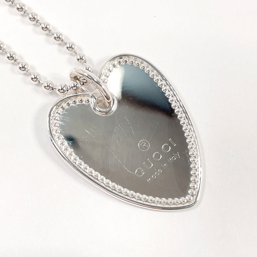 GUCCI Necklace Heart plate TagsPendant Silver925 Silver Women Used