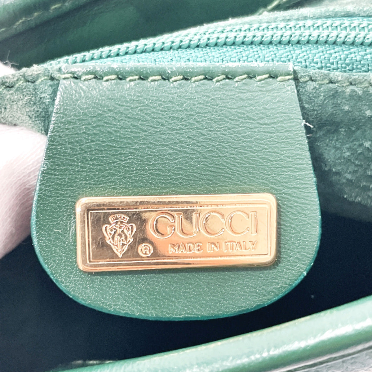 GUCCI Shoulder Bag 001・084・1200 Old Gucci leather green Women Used