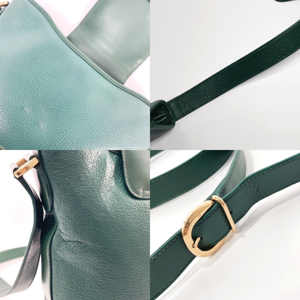 GUCCI Shoulder Bag 001・084・1200 Old Gucci leather green Women Used