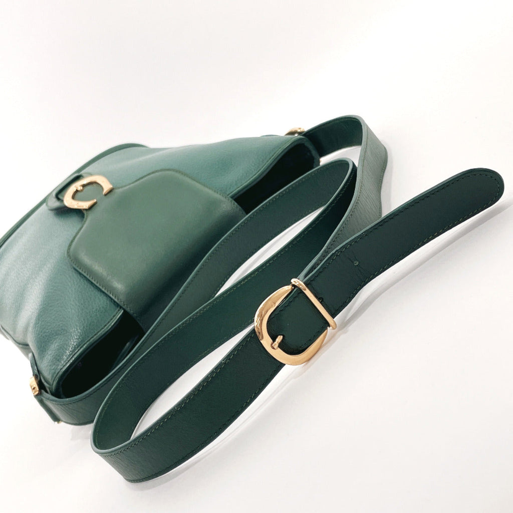 GUCCI Shoulder Bag 001・084・1200 Old Gucci leather green Women Used
