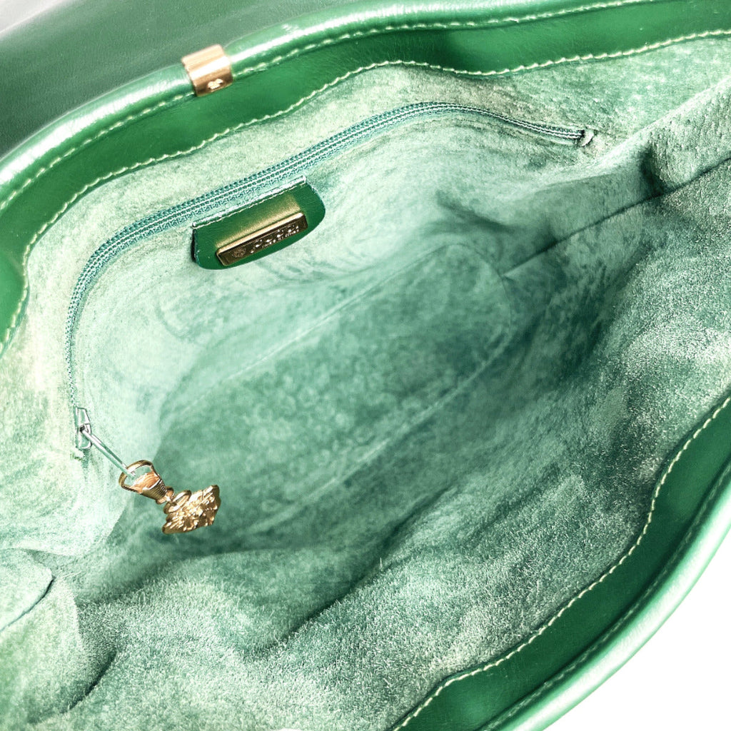GUCCI Shoulder Bag 001・084・1200 Old Gucci leather green Women Used