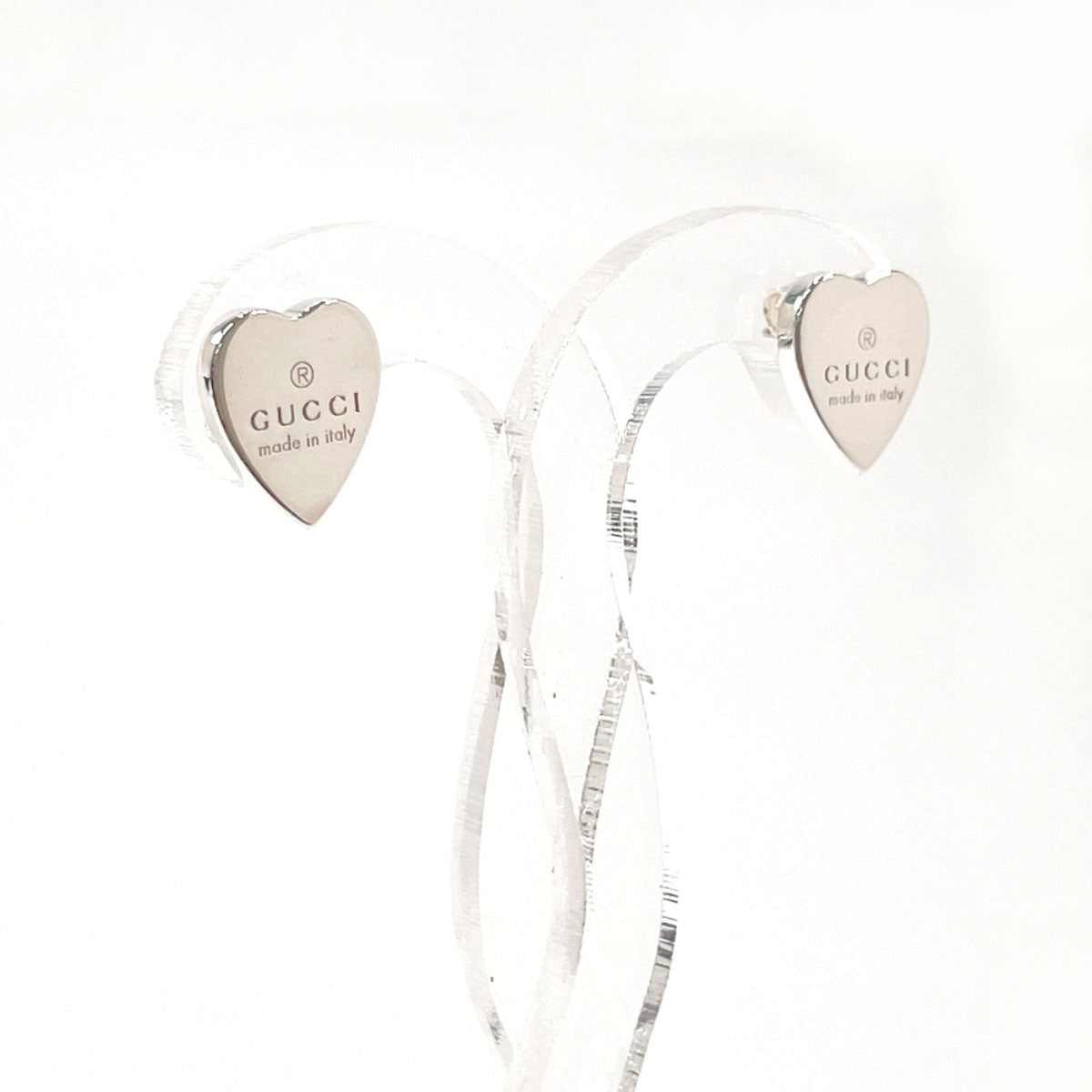 GUCCI earring Trademark heart shape Silver925 Silver Women Used