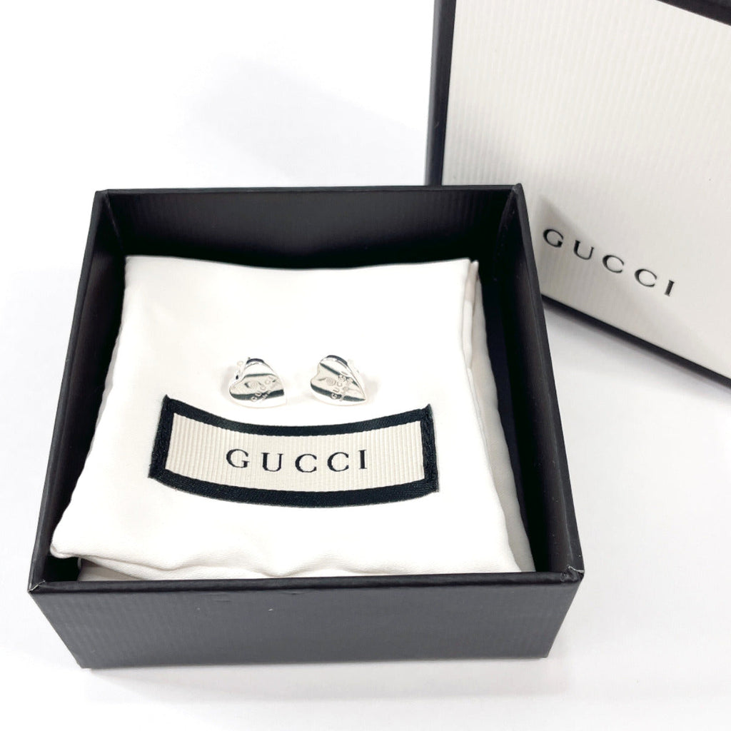 GUCCI earring Trademark heart shape Silver925 Silver Women Used