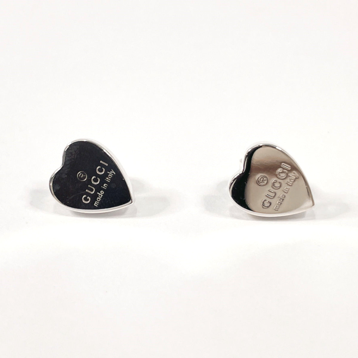 GUCCI earring Trademark heart shape Silver925 Silver Women Used