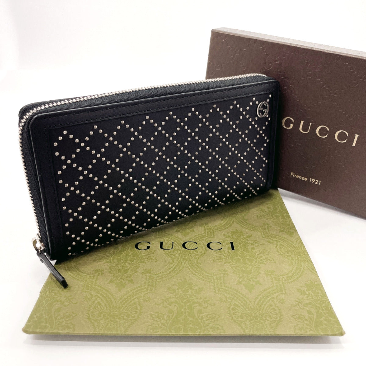 GUCCI purse 295608 Diamante leather Black unisex Used
