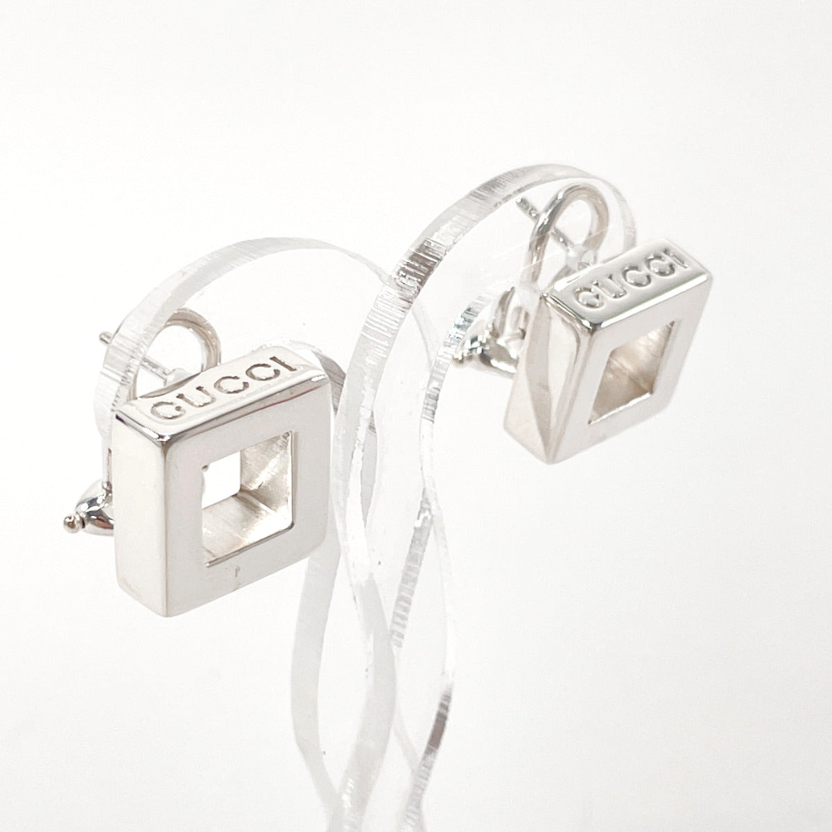GUCCI earring Square Silver925 Silver Women Used