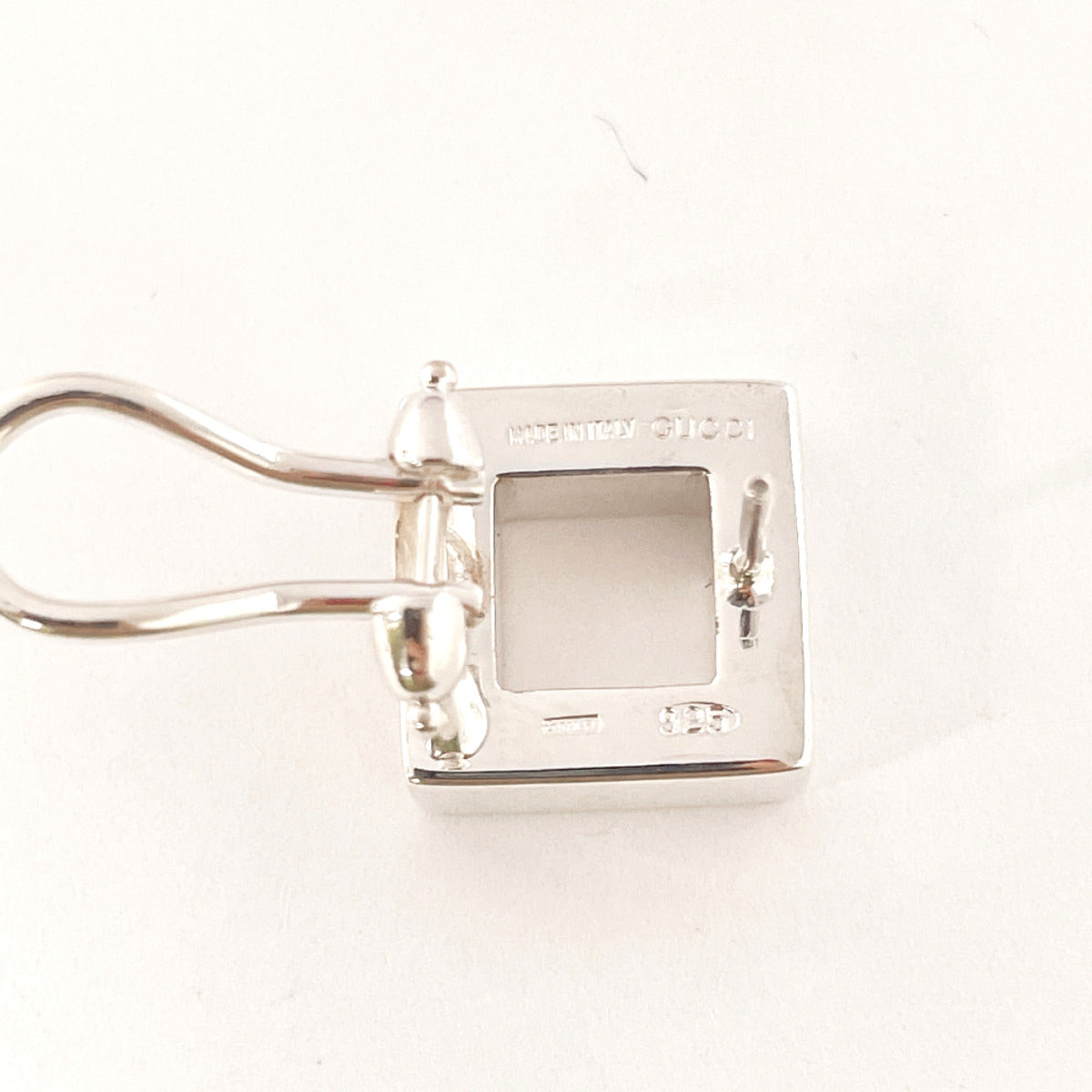 GUCCI earring Square Silver925 Silver Women Used