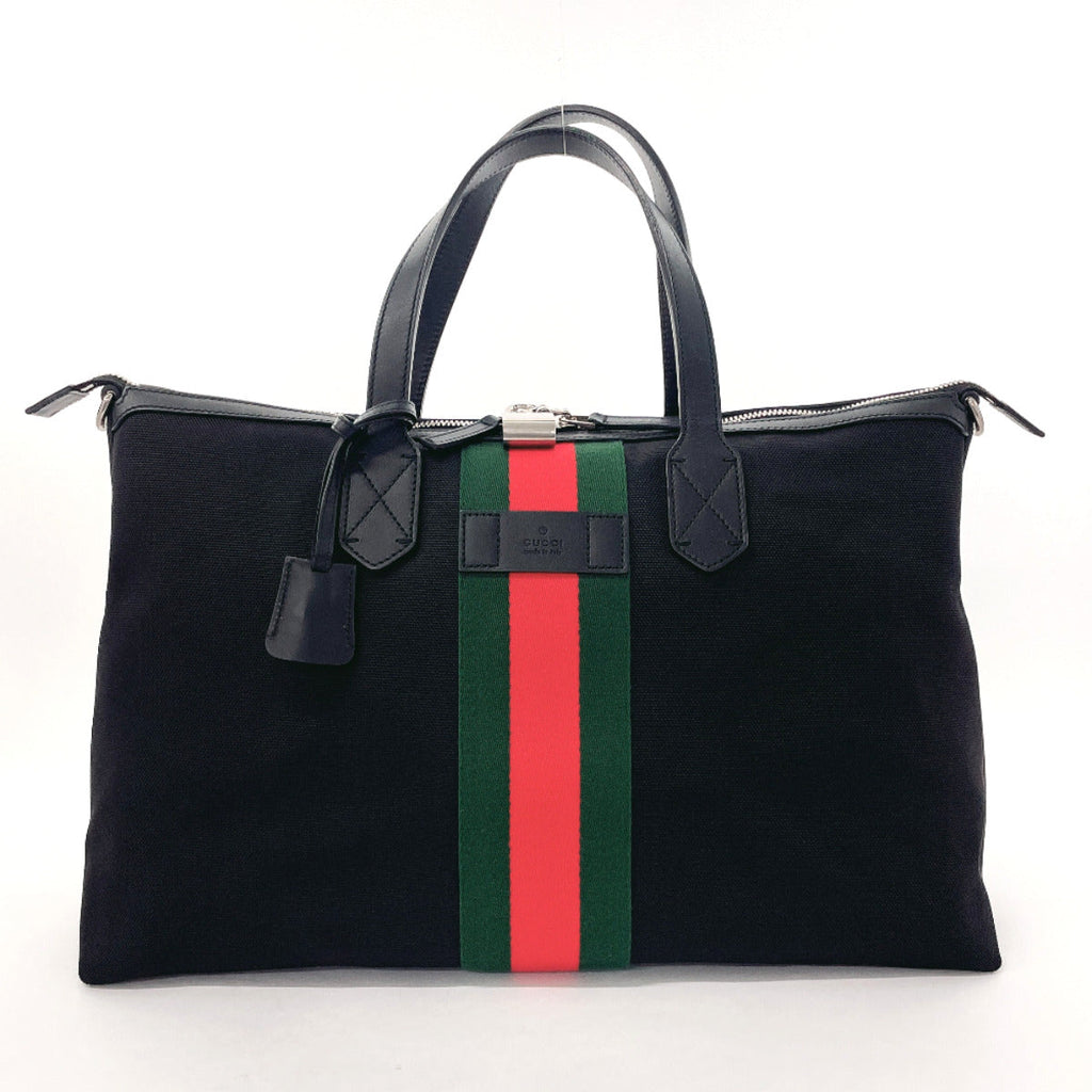 GUCCI Tote Bag 359261 techno canvas duffel bag Sherry line canvas Black Women Used