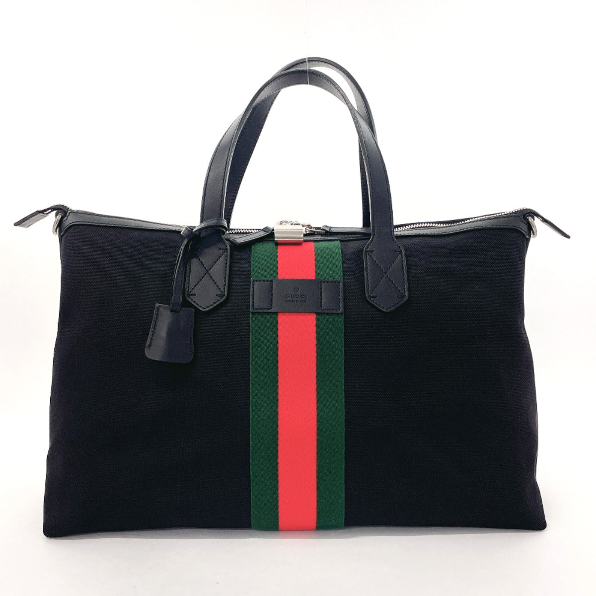 GUCCI Tote Bag 359261 techno canvas duffel bag Sherry line canvas Black Women Used