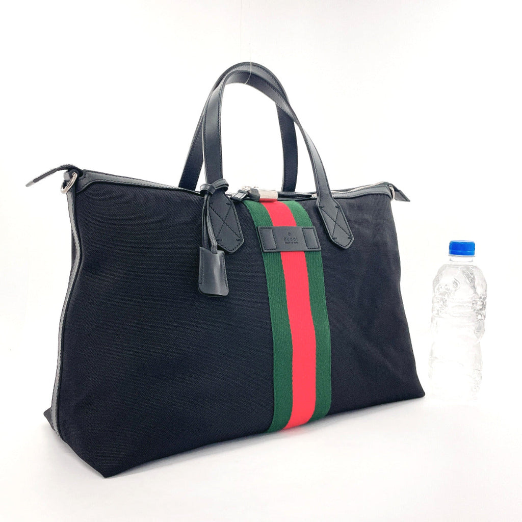 GUCCI Tote Bag 359261 techno canvas duffel bag Sherry line canvas Black Women Used