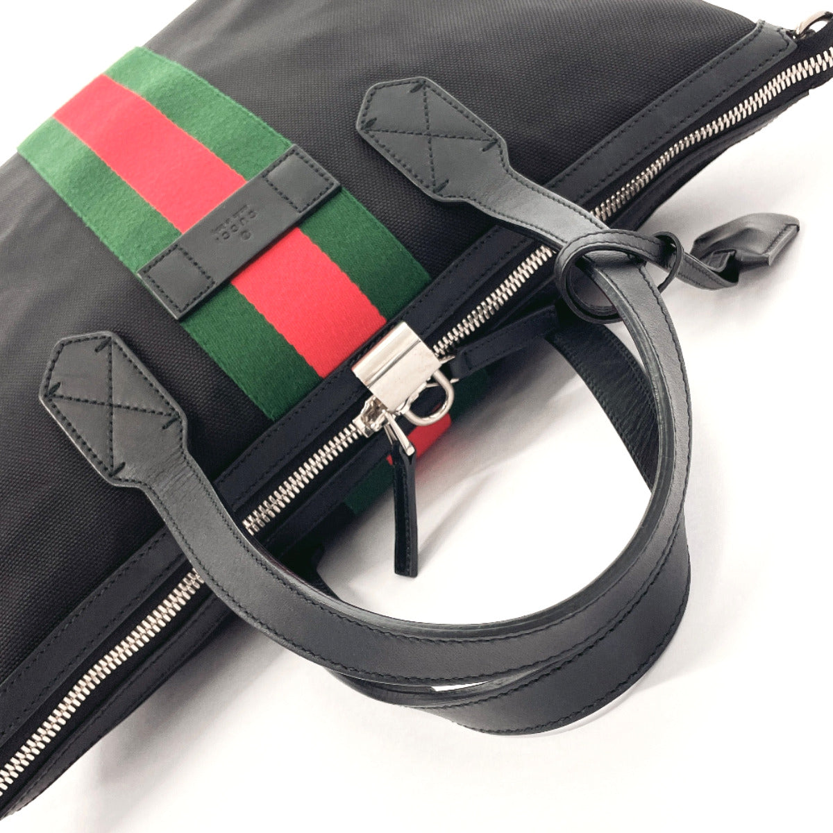 GUCCI Tote Bag 359261 techno canvas duffel bag Sherry line canvas Black Women Used