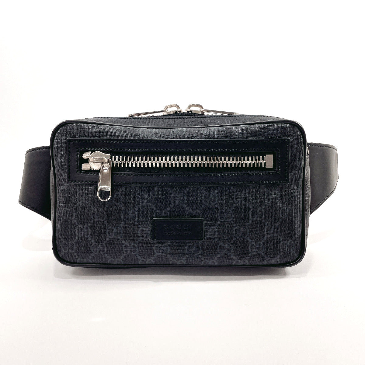 GUCCI bam bag 474293 Belt bag GG Supreme Canvas Black mens Used