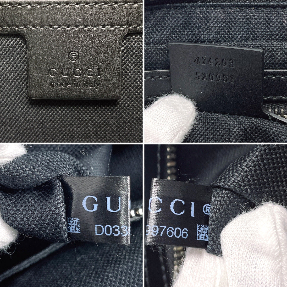 GUCCI bam bag 474293 Belt bag GG Supreme Canvas Black mens Used