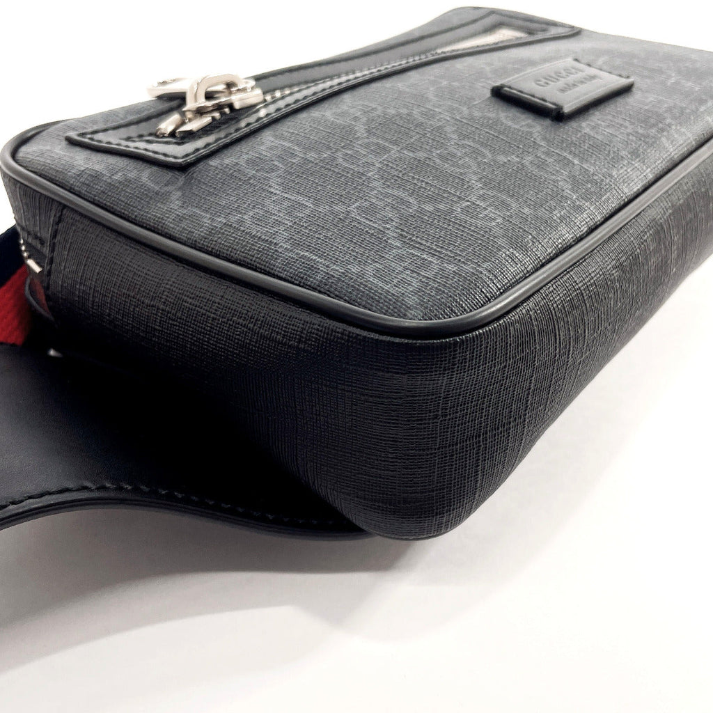 GUCCI bam bag 474293 Belt bag GG Supreme Canvas Black mens Used