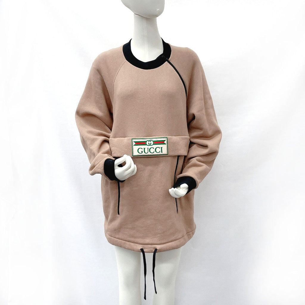 GUCCI sweat XJDZM trainer vintage logo patch cotton Brown mens Used