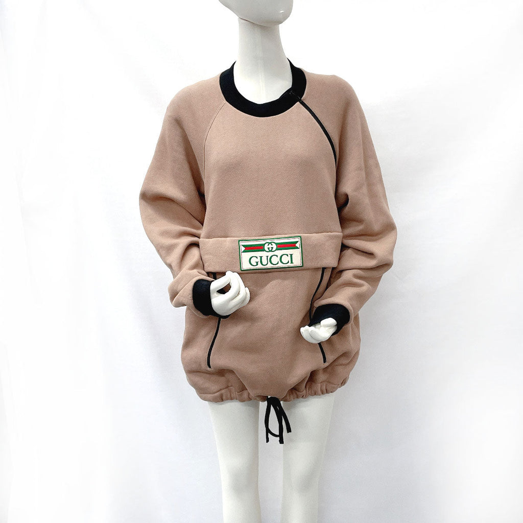 GUCCI sweat XJDZM trainer vintage logo patch cotton Brown mens Used