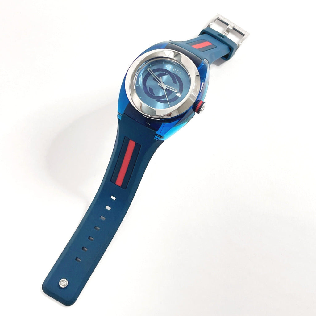 GUCCI Watches 137.1 sink Stainless Steel/rubber blue blue mens Used