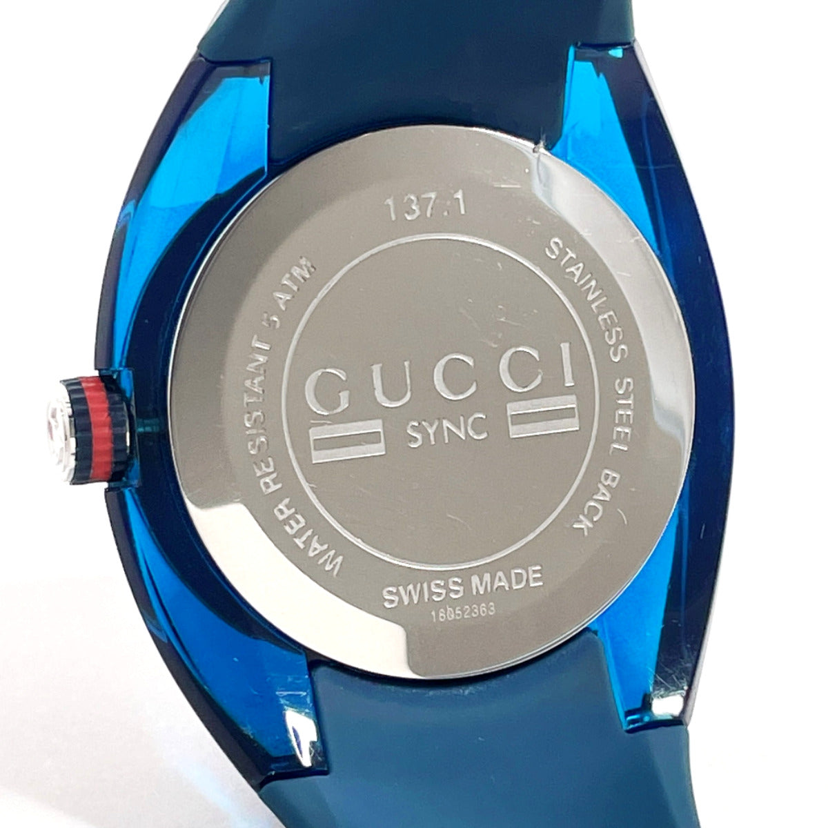 GUCCI Watches 137.1 sink Stainless Steel/rubber blue blue mens Used