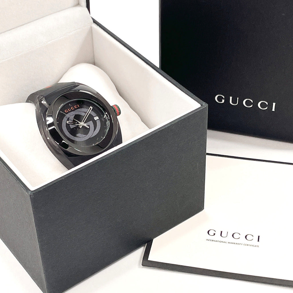 GUCCI Watches 137.1 sink Stainless Steel/rubber Black mens Used