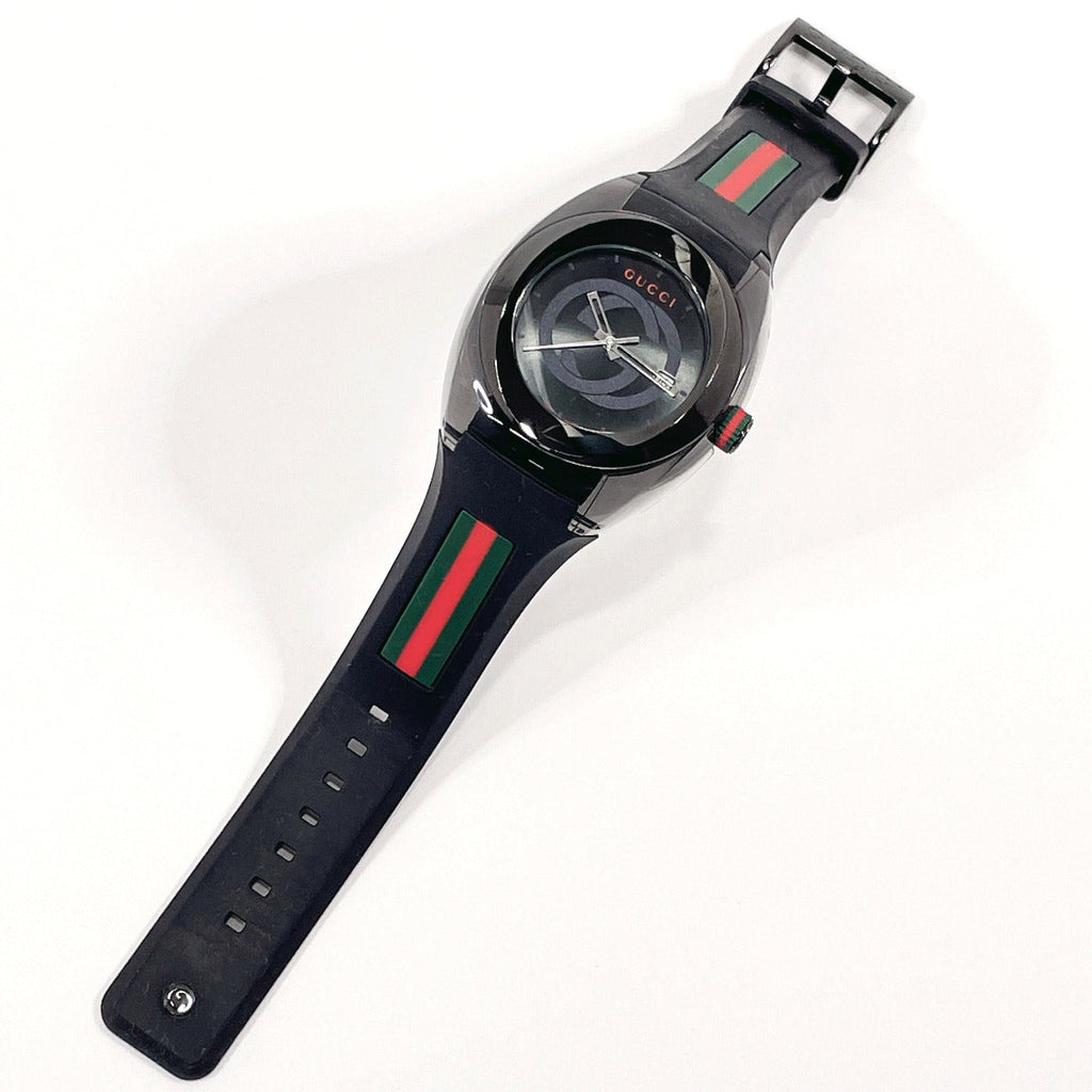 GUCCI Watches 137.1 sink Stainless Steel/rubber Black mens Used