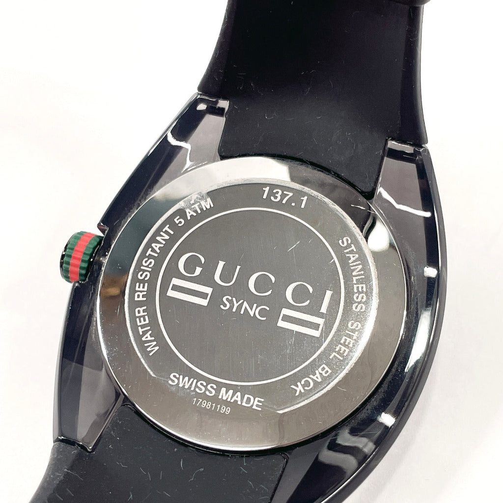 GUCCI Watches 137.1 sink Stainless Steel/rubber Black mens Used