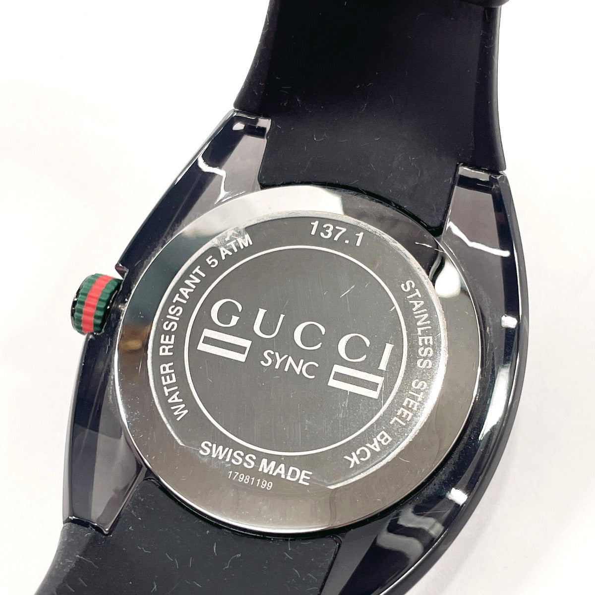 GUCCI Watches 137.1 sink Stainless Steel/rubber Black mens Used