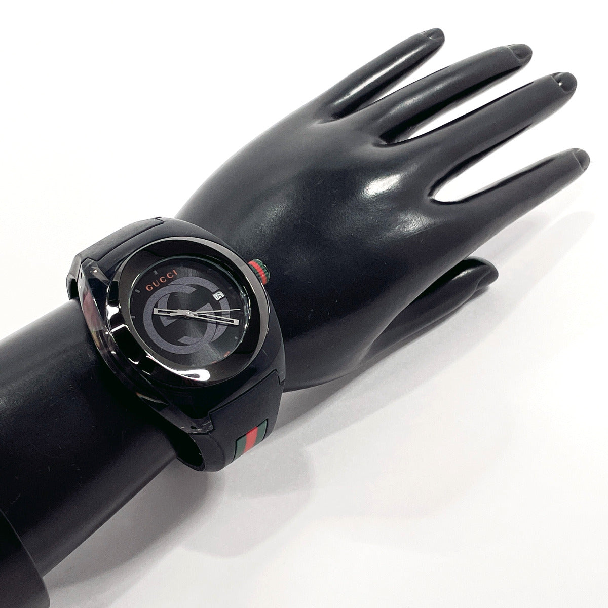 GUCCI Watches 137.1 sink Stainless Steel/rubber Black mens Used