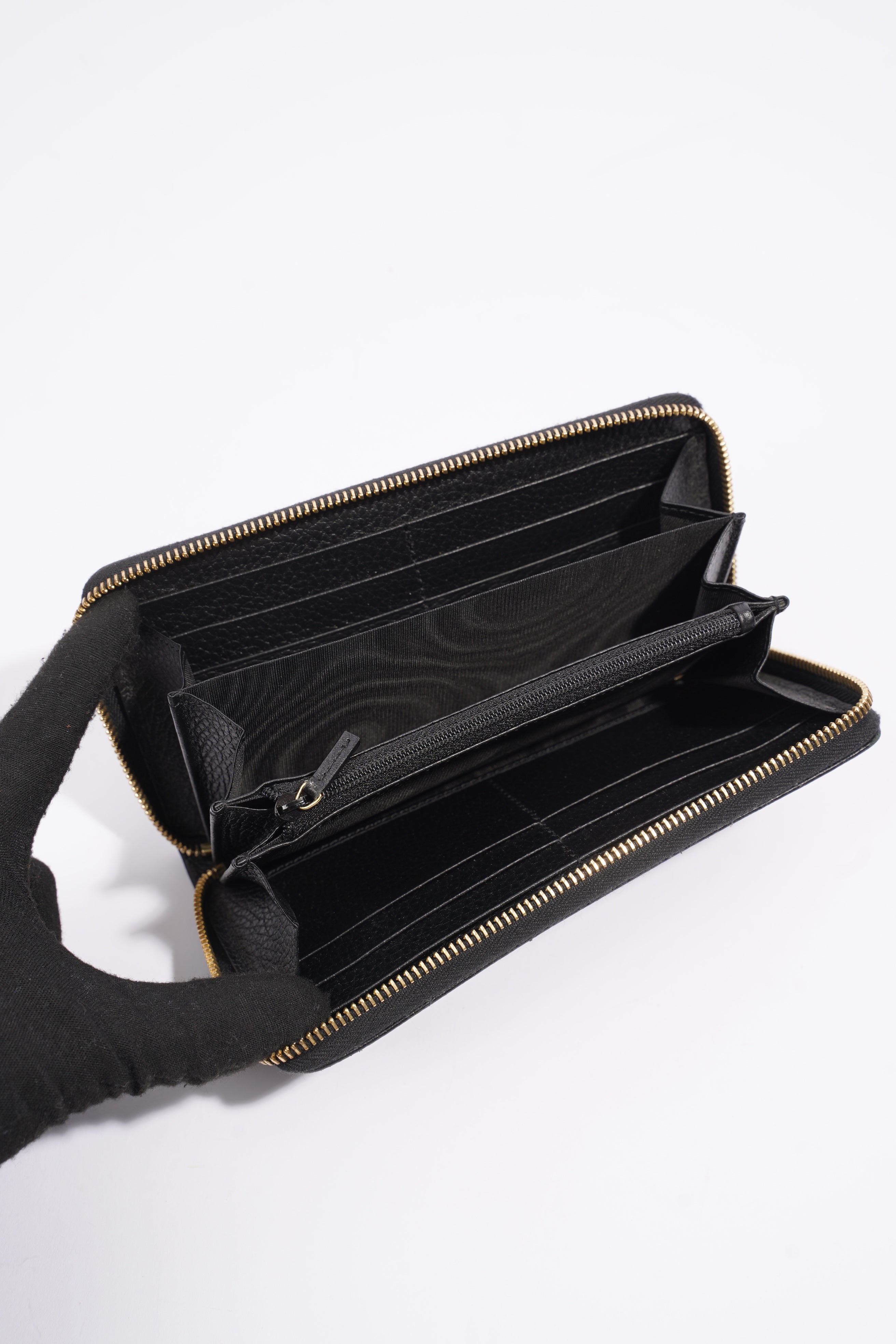 Gucci Zip Around Wallet Black Leather