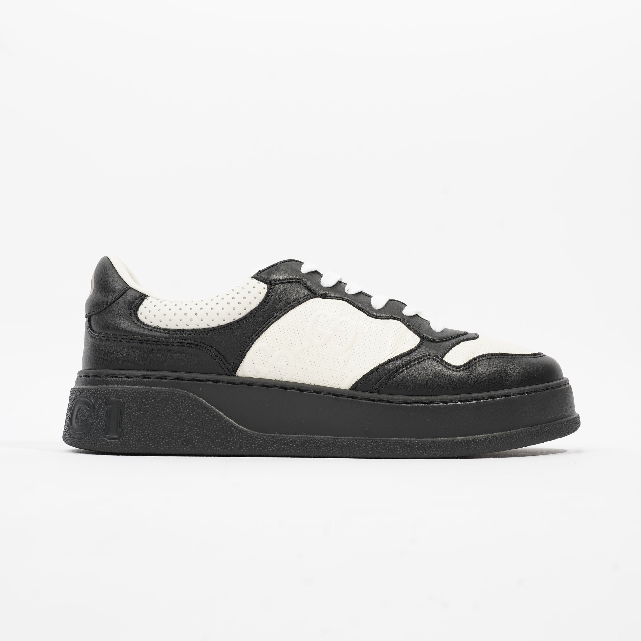 Gucci GG Sneaker White / Black Leather EU 44 UK 10