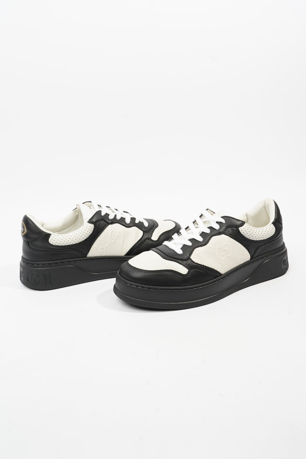 Gucci GG Sneaker White / Black Leather EU 44 UK 10