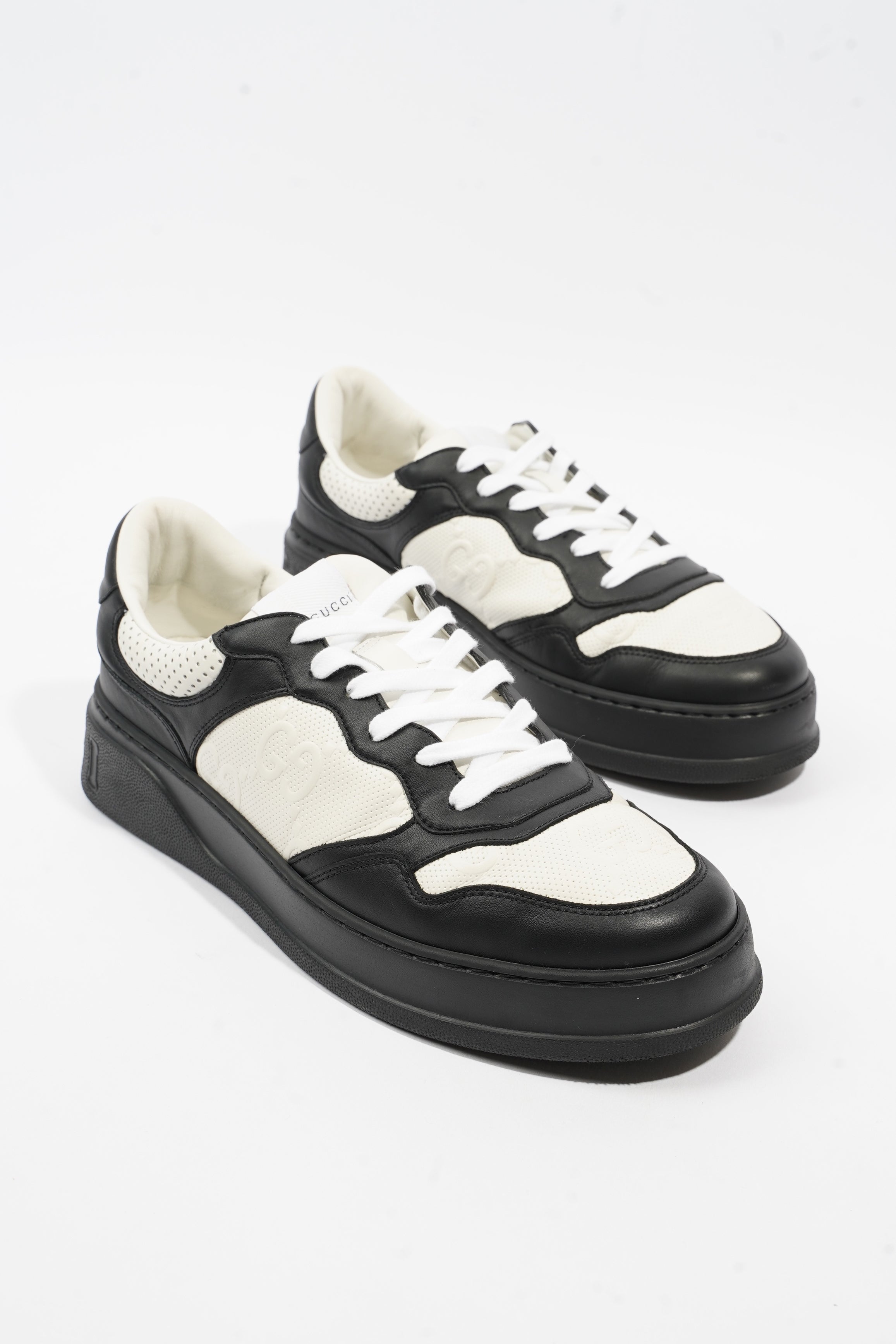 Gucci GG Sneaker White / Black Leather EU 44 UK 10