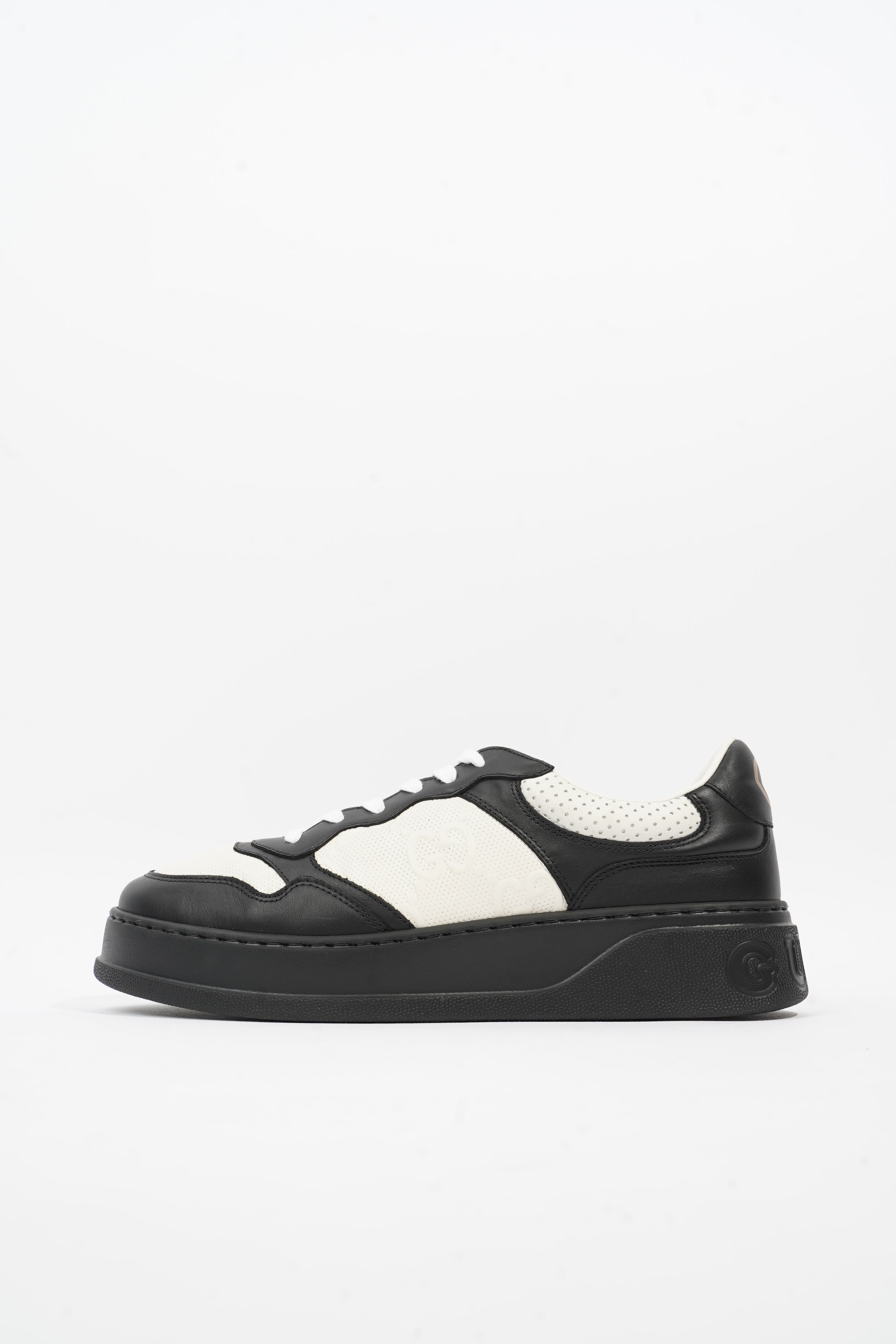 Gucci GG Sneaker White / Black Leather EU 44 UK 10