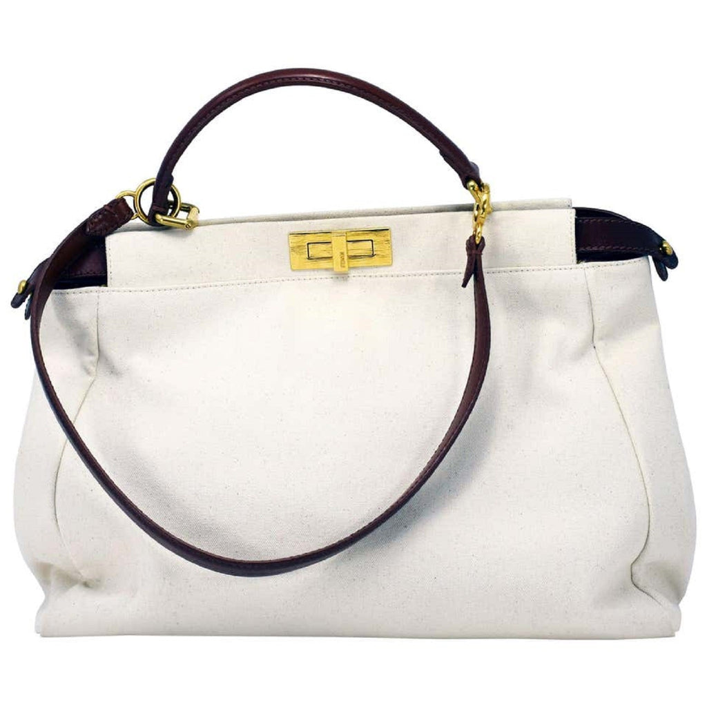 Fendi Peekaboo Large Canvas Handbag