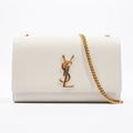 Saint Laurent Kate Cream Calfskin Leather Medium
