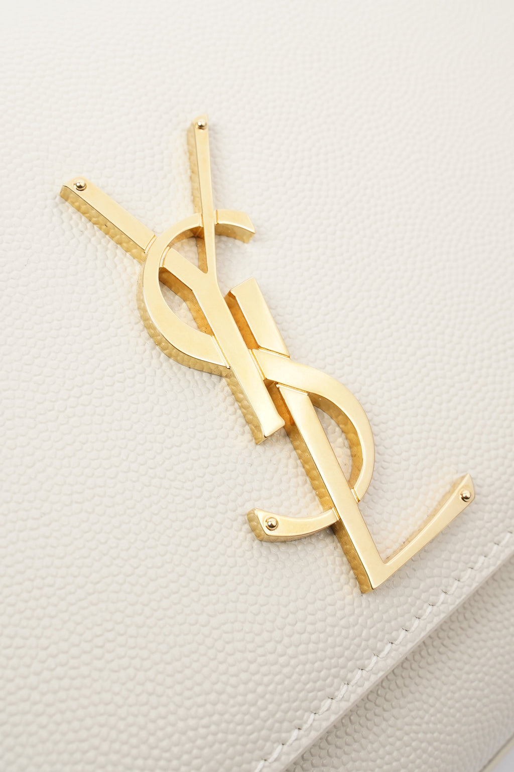 Saint Laurent Kate Cream Calfskin Leather Medium