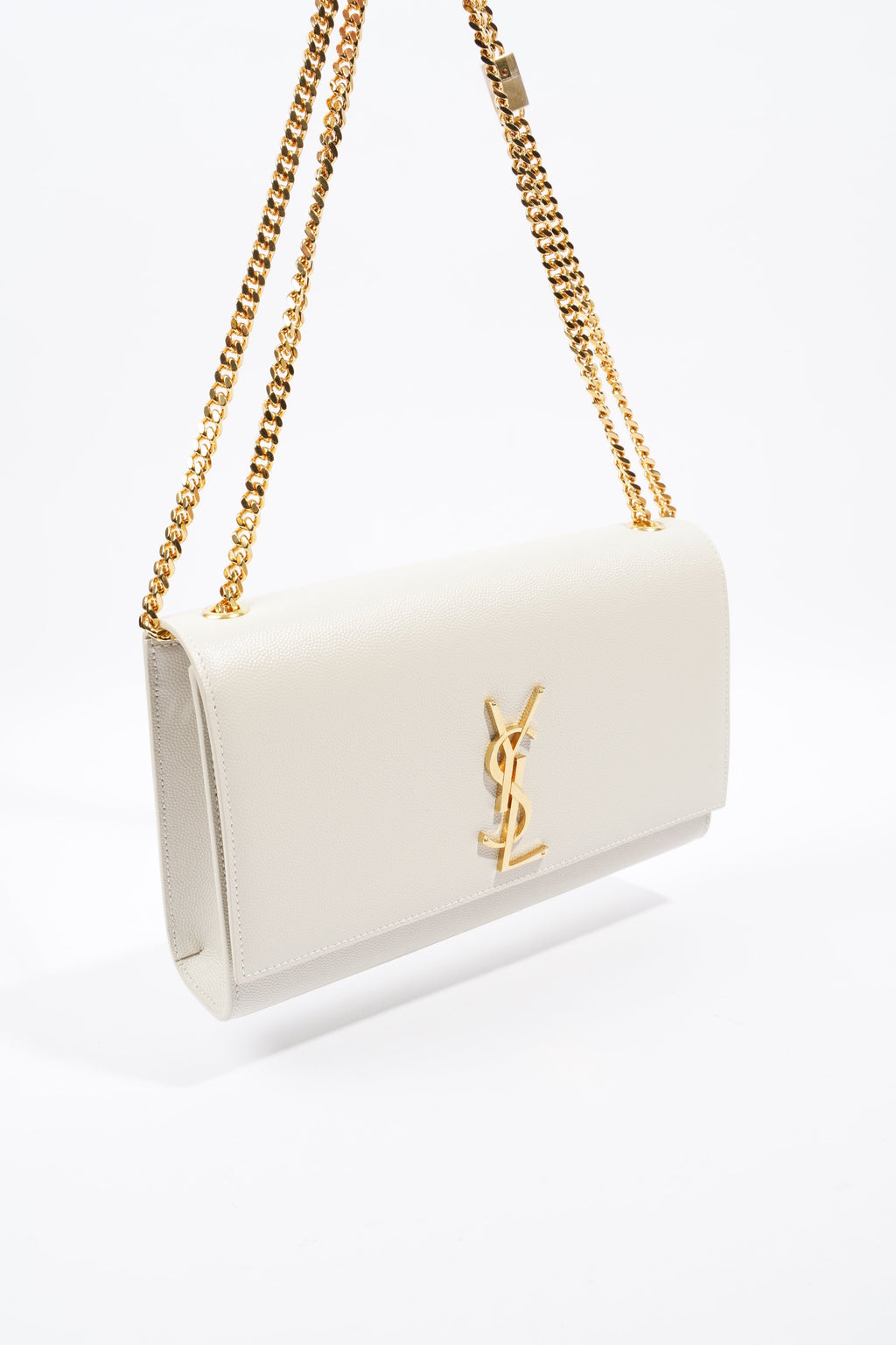 Saint Laurent Kate Cream Calfskin Leather Medium