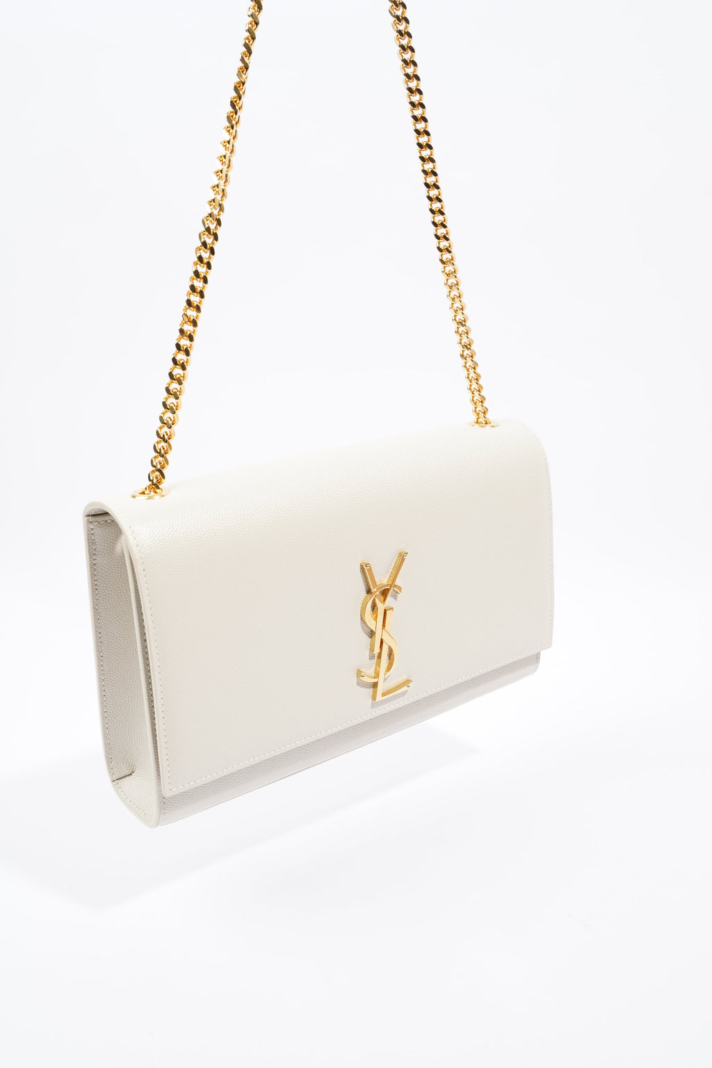 Saint Laurent Kate Cream Calfskin Leather Medium