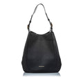 Pre-Loved Burberry Black Calf Leather Hobo Bag United Kingdom