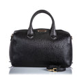 Pre-Loved Burberry Black Calf Leather Pebbled Satchel United Kingdom