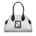 Pre-Loved Fendi White Canvas Fabric Etniko Shoulder Bag Italy