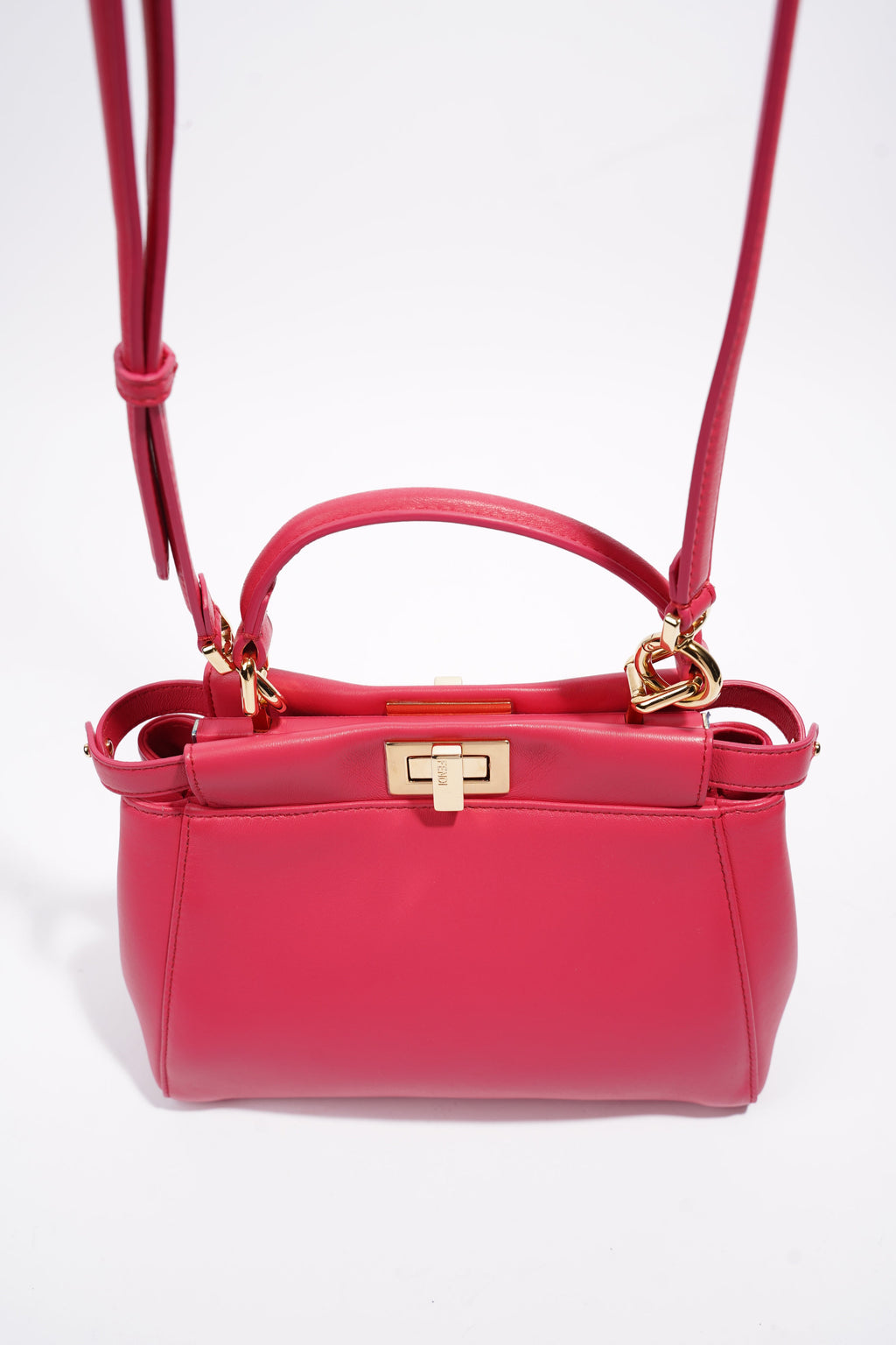 Fendi Peekaboo Pink Leather Mini