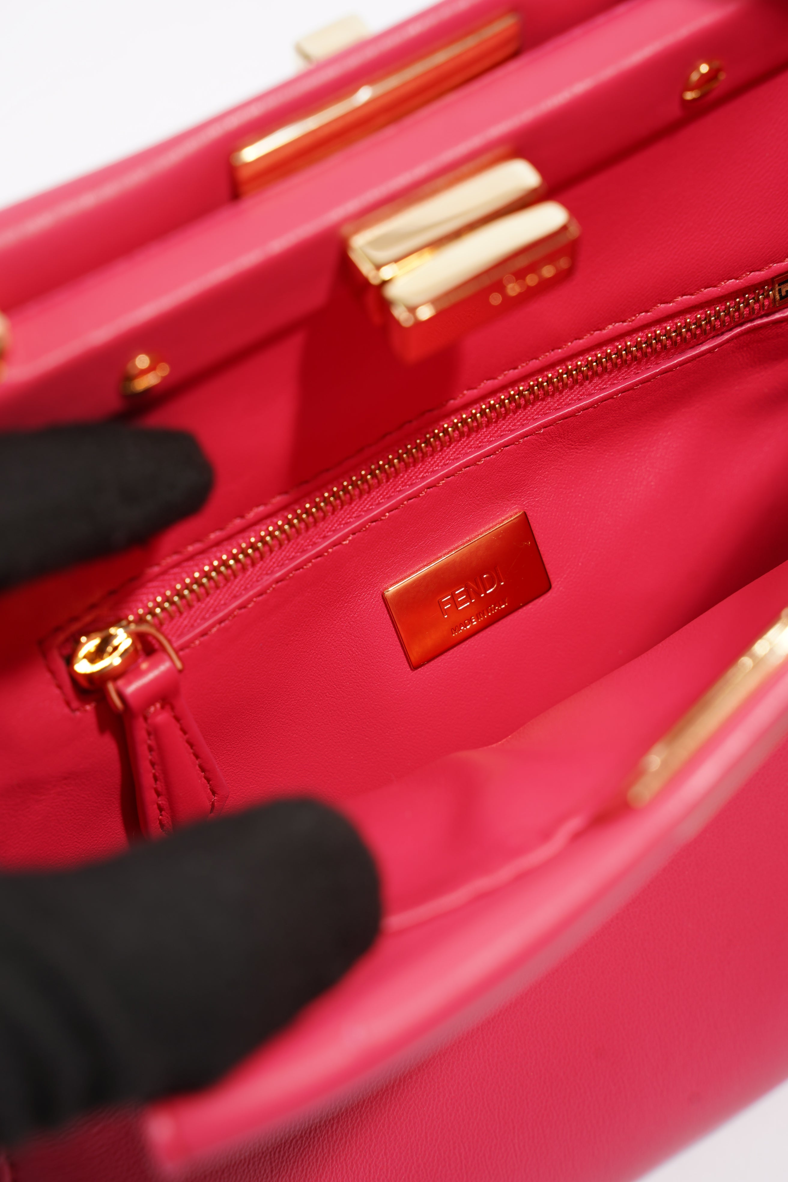 Fendi Peekaboo Pink Leather Mini