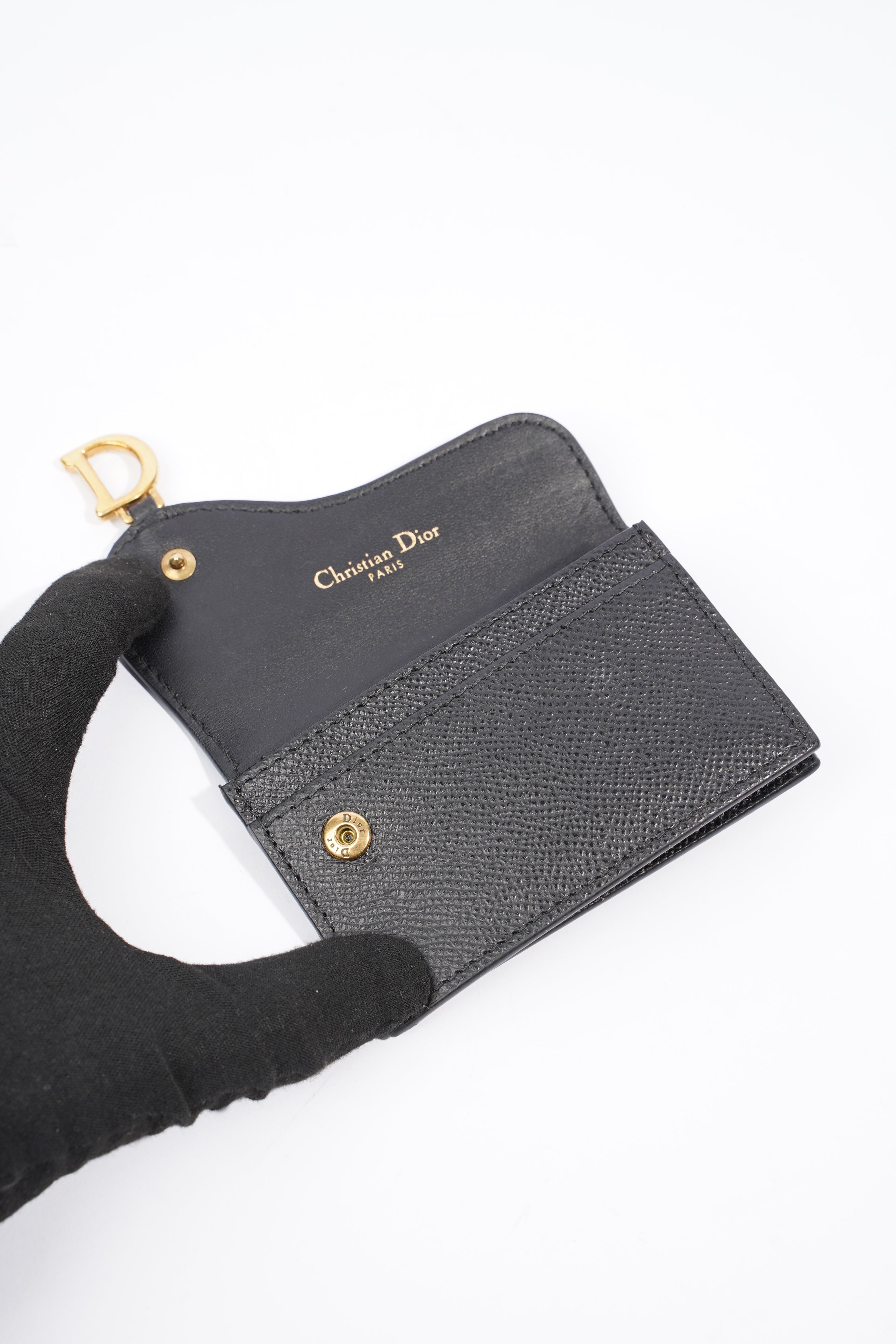 Christian Dior Saddle Purse Black Saffiano Leather