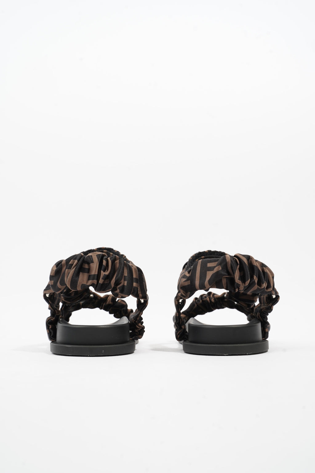 Fendi Fendi Feel Sandals Black / Brown Satin EU 37 UK 4