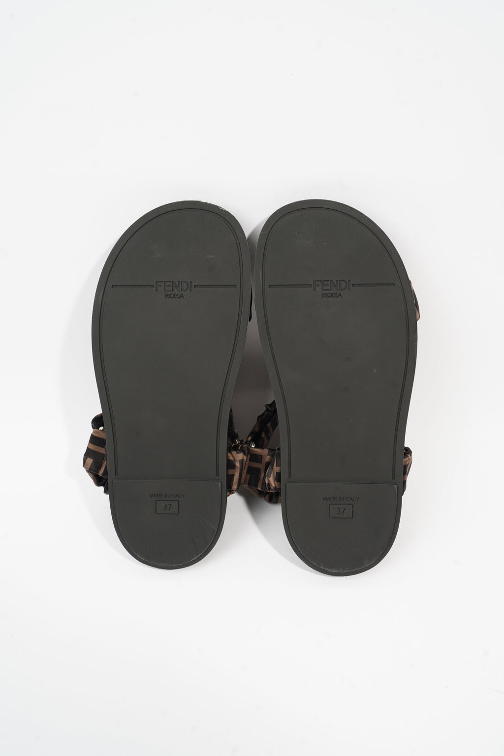 Fendi Fendi Feel Sandals Black / Brown Satin EU 37 UK 4