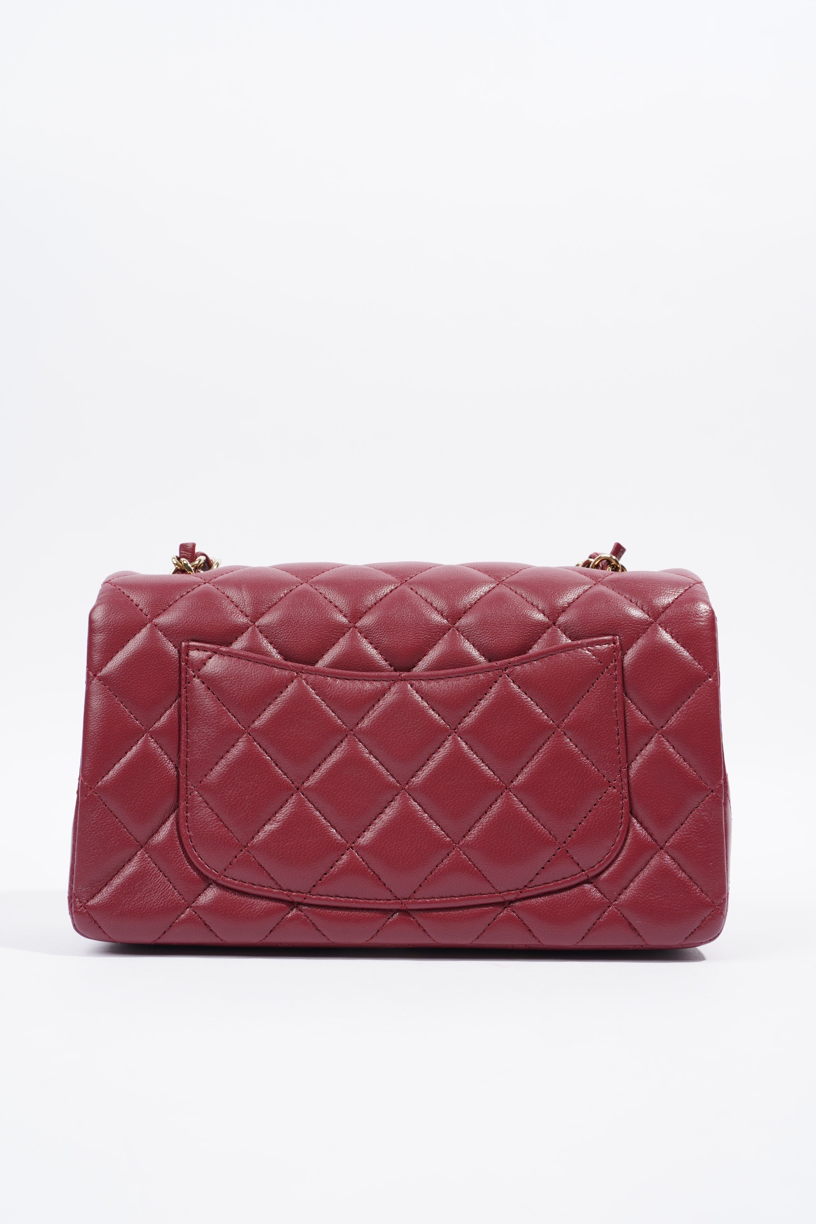 Chanel Mini Flap Burgundy Lambskin Leather